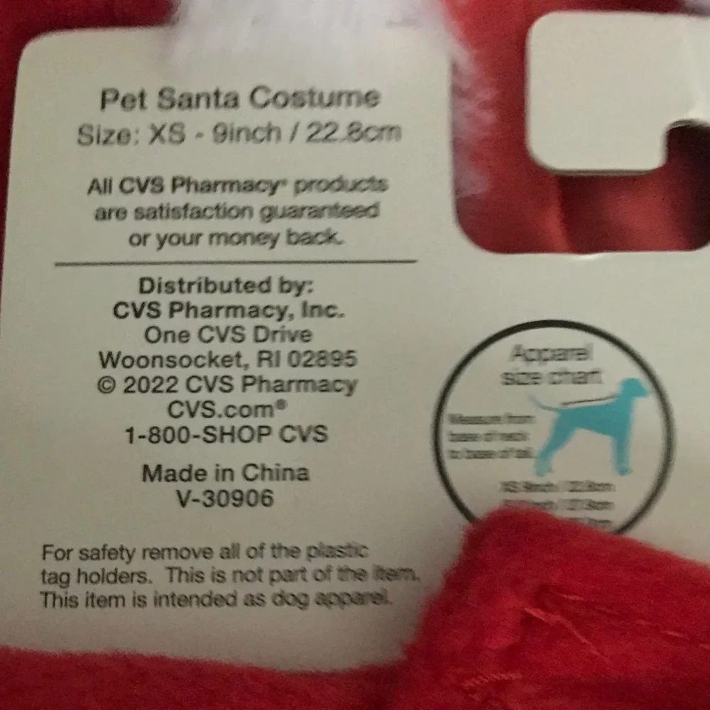 Pet Central Pet Santa Costume Size XS NEW